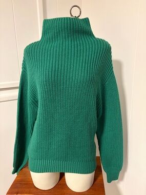 Wilfred Women's Green Turtleneck Ribbed Sweater
